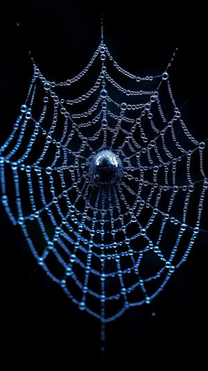 Dewy Spider Web Macro