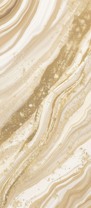 Close-up view of swirling gold and white marble abstract texture with sparkling metallic flecks for 4K wallpaper