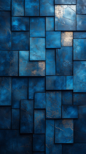 Blue Abstract Mosaic Panels