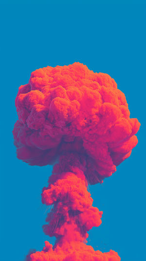 Abstract Red Explosion Cloud