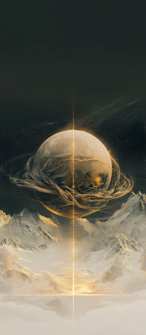 Sci-Fi Golden Planet Art