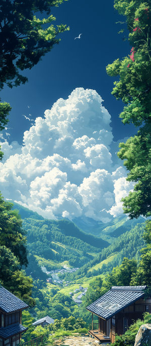 Anime Mountain Village Vista
