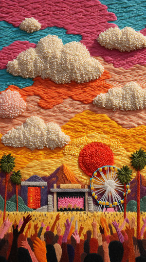 Embroidery Festival Sunset Art