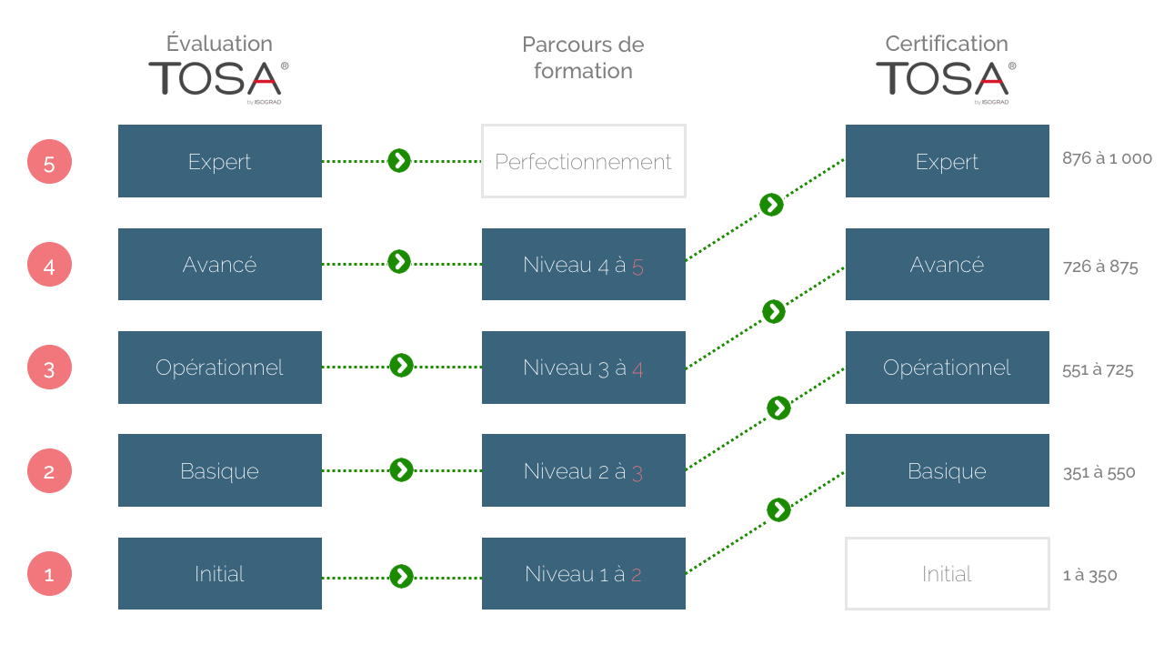 Parcours TOSA types