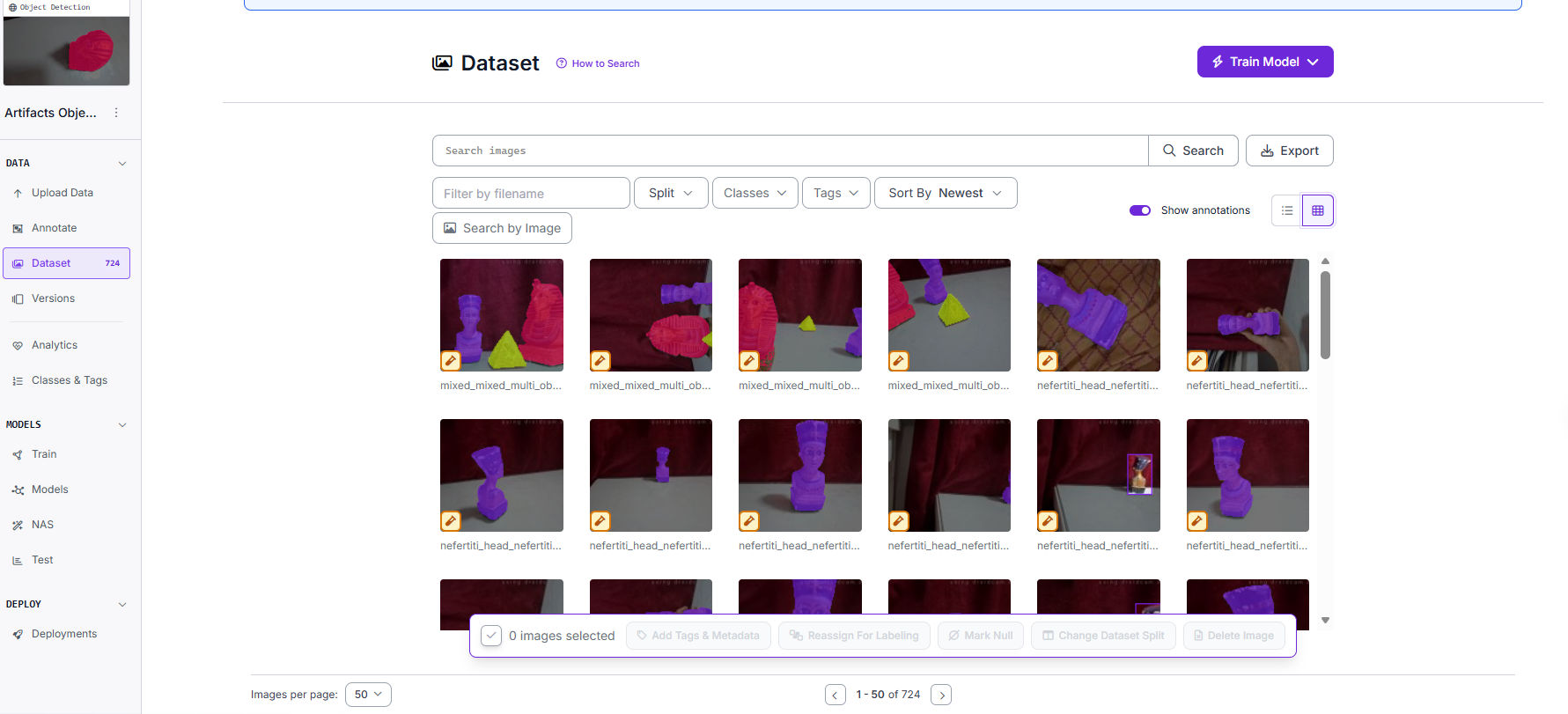 Object Detection for Artifacts feature 2 screenshot - AI/ML/Computer Vision project