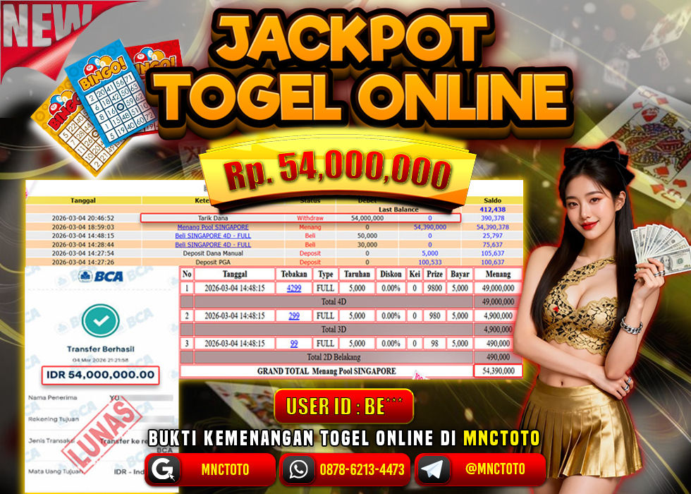 MNCTOTO JACKPOT TOGEL POOL SINGAPORE Rp.54.000.000,- LUNAS