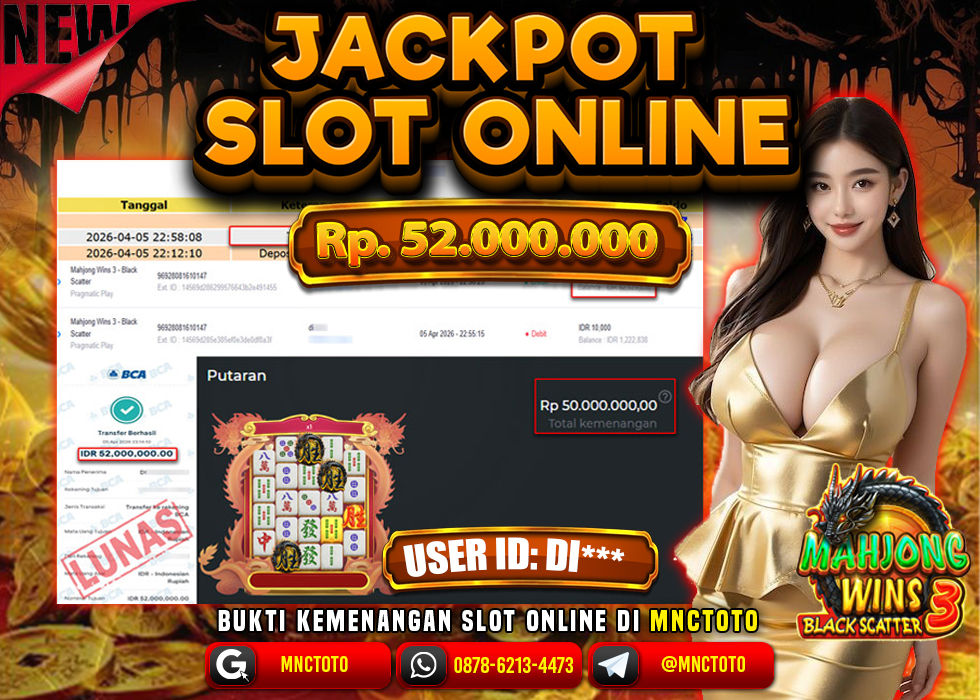 MNCTOTO JACKPOT SLOT MAHJONG WINS 3 - BLACK SCATTER Rp. 52.000.000,- LUNAS