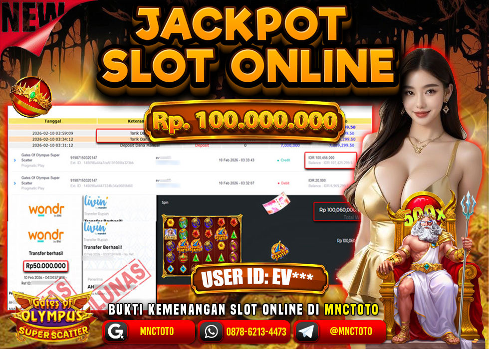 MNCTOTO JACKPOT SLOT GATES OF OLYMPUS SUPER SCATTER Rp. 100.000.000,- LUNAS