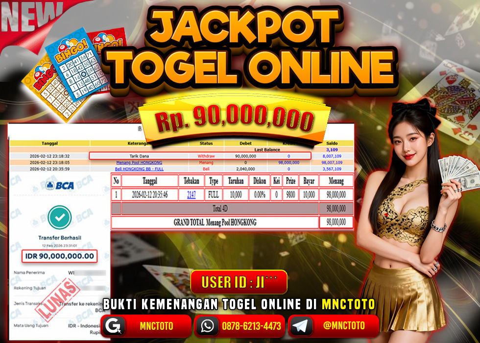MNCTOTO JACKPOT TOGEL PASARAN POOL HONGKONG Rp.90.000.000,- LUNAS
