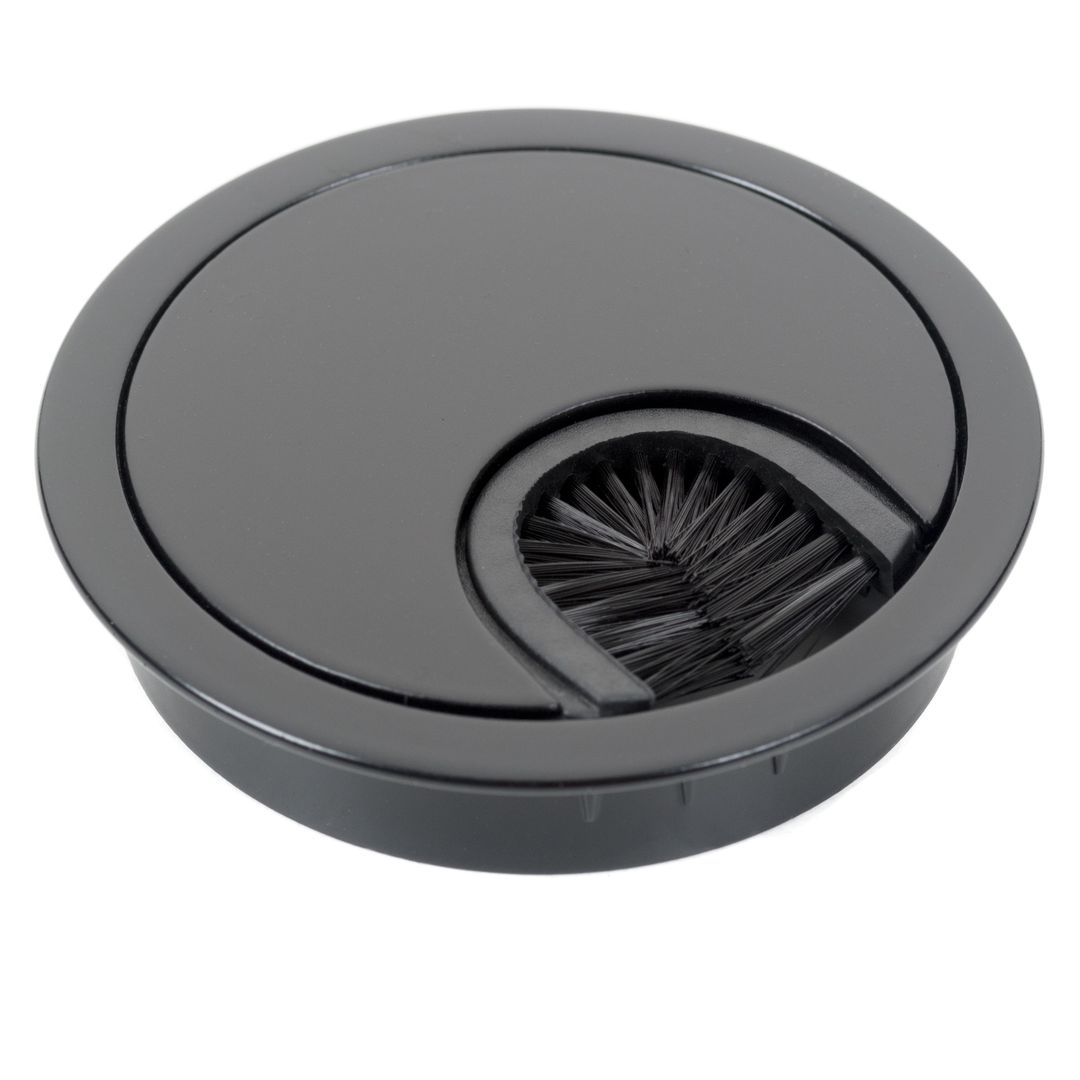 Metalowy przepust kablowy FI 60 mm do mebli – przelotka na kable do biurka i blatu - miniatura 2