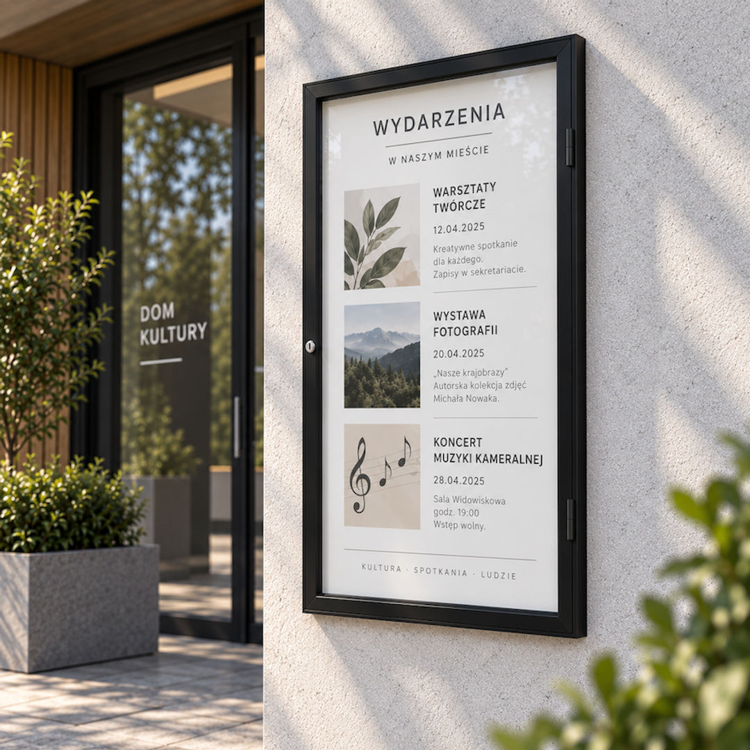 Zewnętrzna gablota ogłoszeniowa magnetyczna na wymiar – zawieszana - miniatura 8