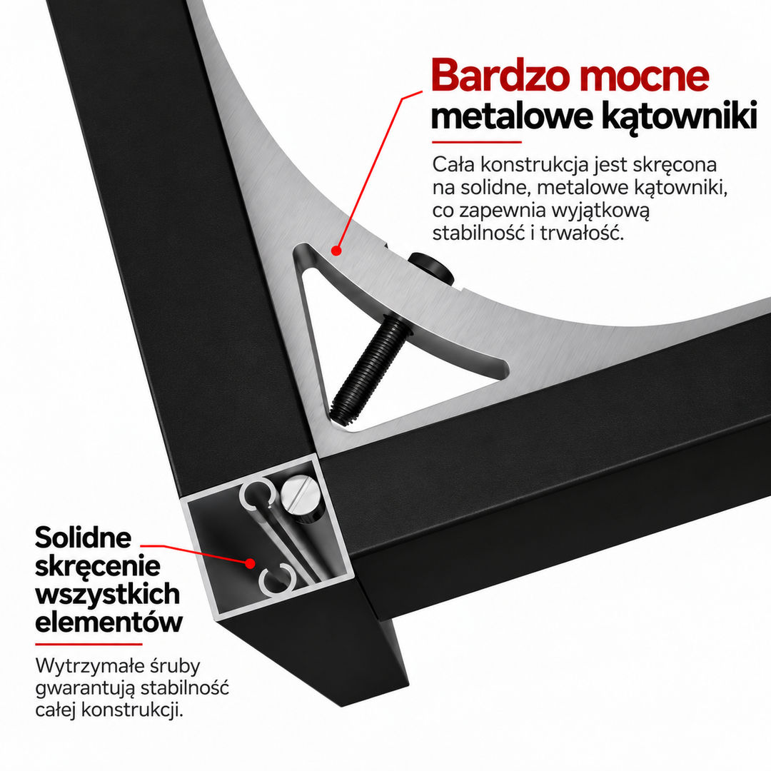Stelaż aluminiowy 20x20 mm SLIM do stołu i mebli na wymiar – Konfigurator - miniatura 6 - zdjęcie edytowane przy pomocy AI