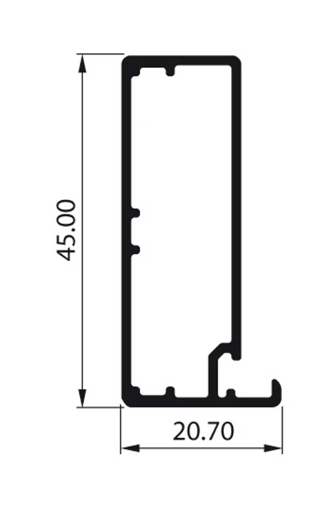 Front meblowy - ramka aluminiowa A21 ze szkłem - Konfigurator - miniatura 4