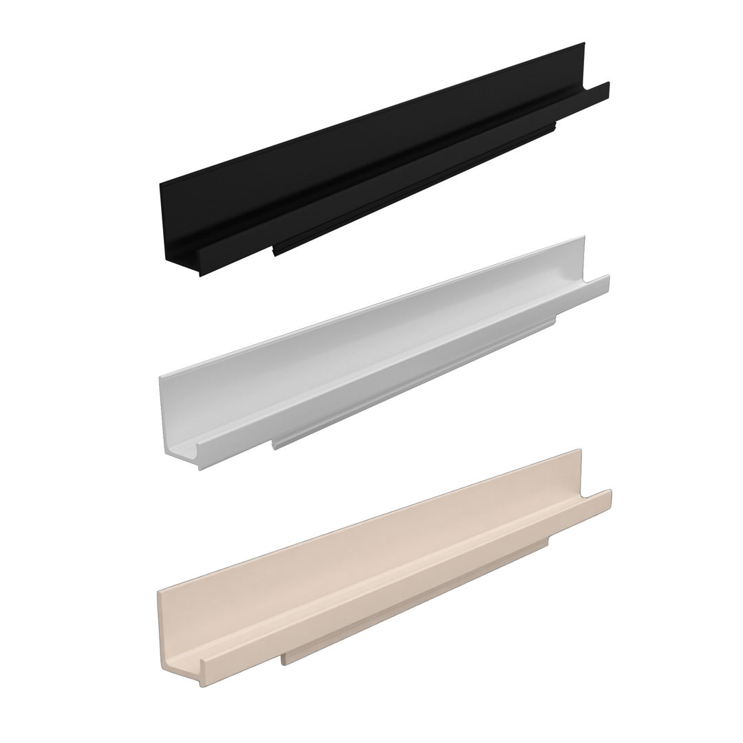 Aluminiowy uchwyt krawędziowy AL-6 malowany (czarny / biały / kaszmir) - Konfigurator na wymiar - Alusfera