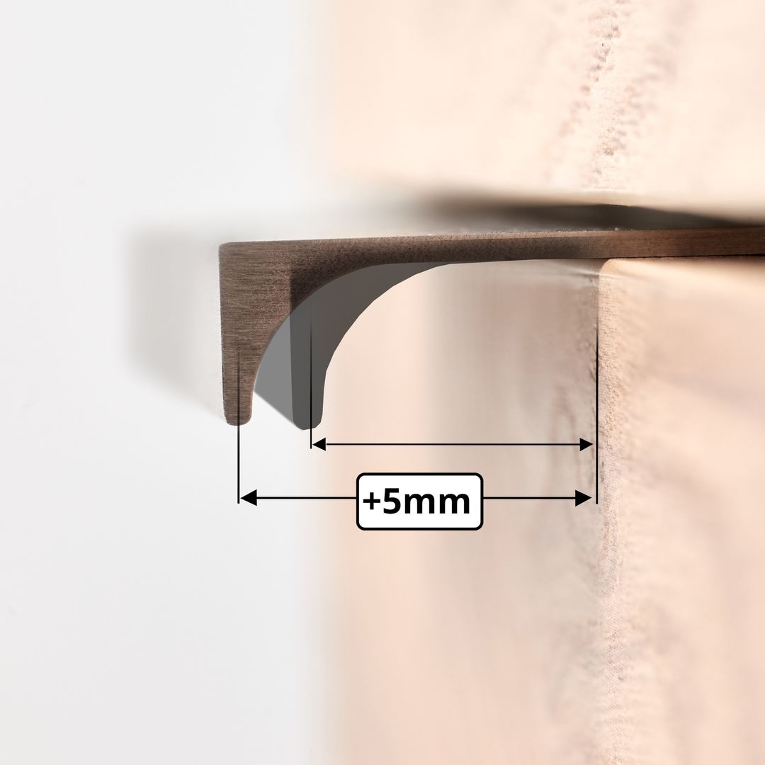 FEST FE6 - Aluminiowy uchwyt meblowy krawędziowy do mebli + wkręty - miniatura 3