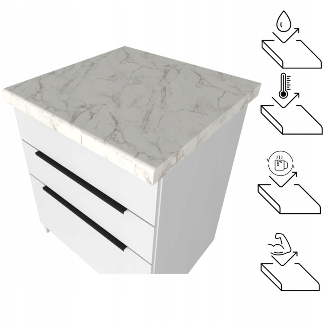 Blat Kuchenny | Roboczy | Głębokość 60 cm | Grubość 3,8 cm - MARMUR - Konfigurator na wymiar - miniatura 2