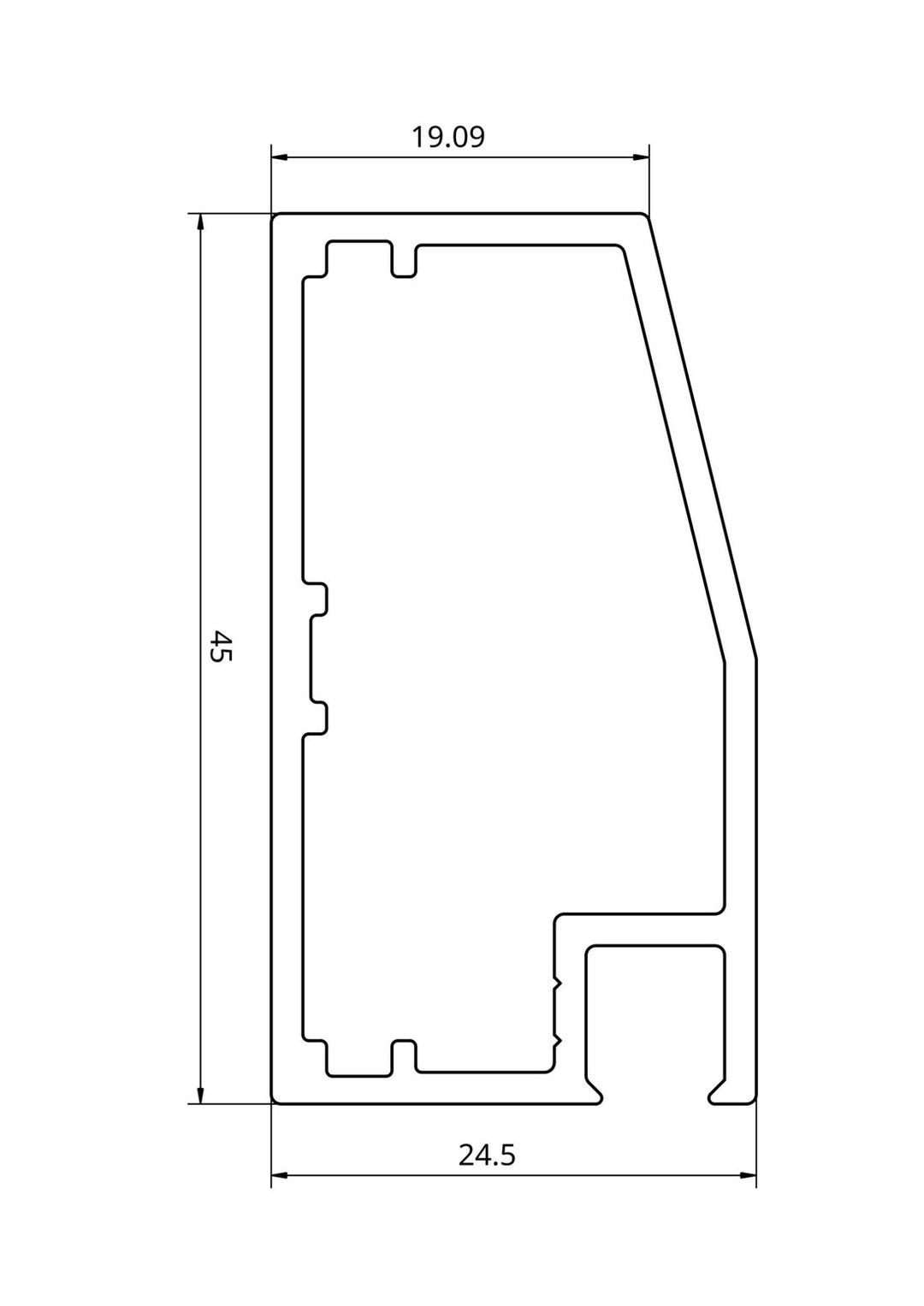 Front meblowy - ramka aluminiowa A7 ze szkłem - Konfigurator na wymiar - miniatura 4