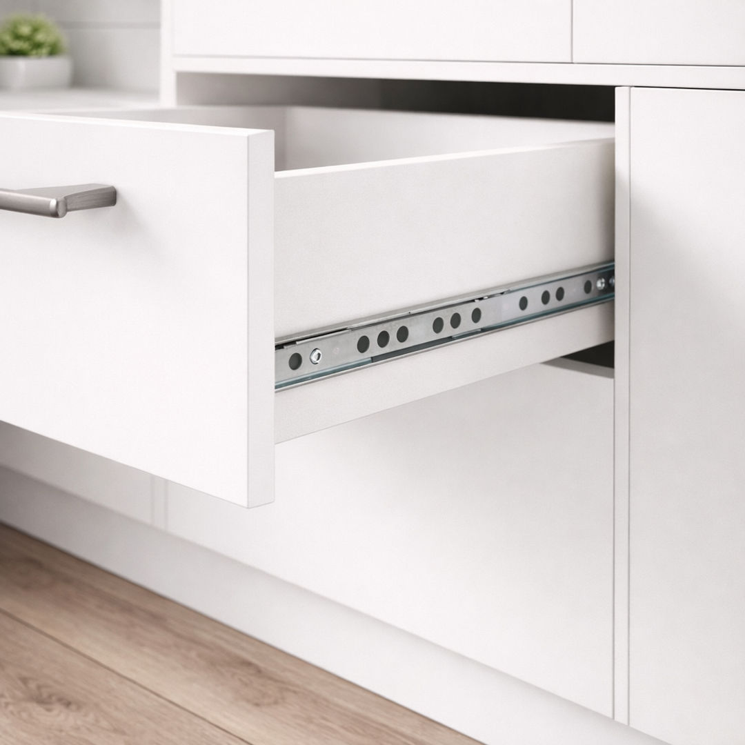 REJS Prowadnica kulkowa H17 mm do szuflad - komplet (lewa + prawa) + wkręty - miniatura 3