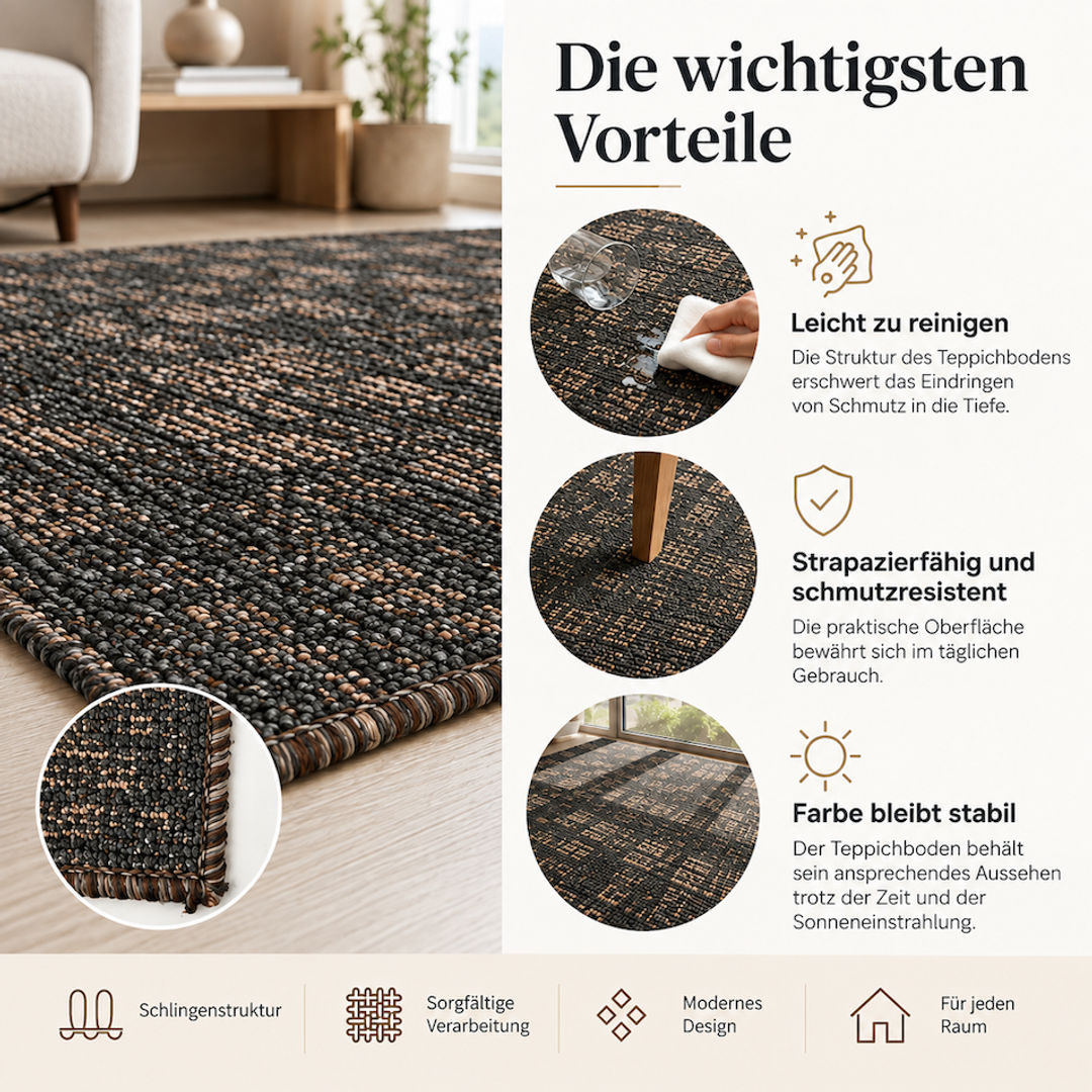 Büro-Teppichboden Structura nach Maß – Schlingenware in moderner Loft-Optik - miniatura 4