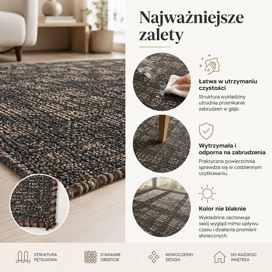 Wykładzina dywanowa biurowa Structura na wymiar – pętelkowa, w stylu loftowym - miniatura 4