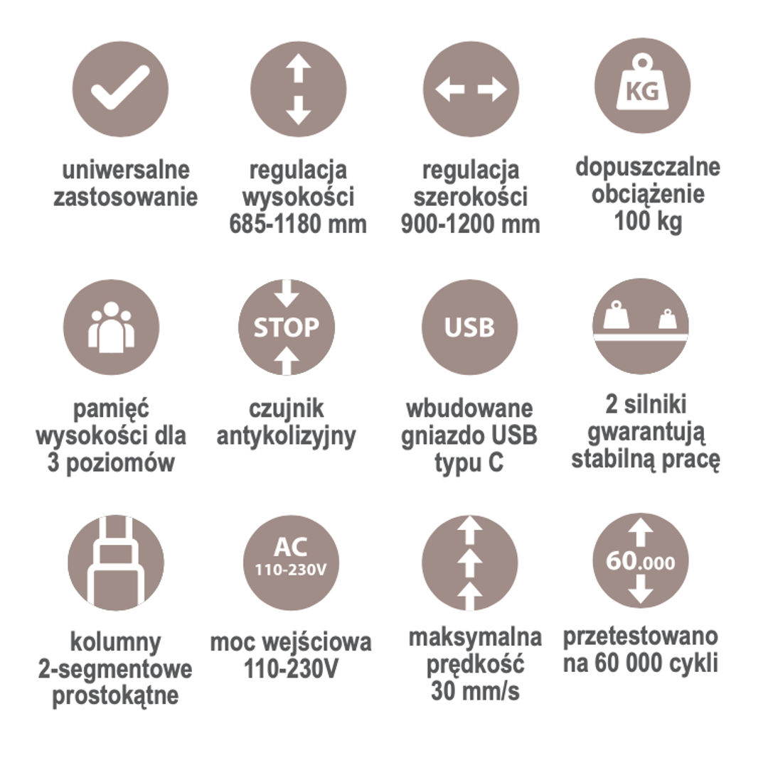 Biurko Basic z elektryczną regulacją wysokości - Konfigurator - miniatura 4