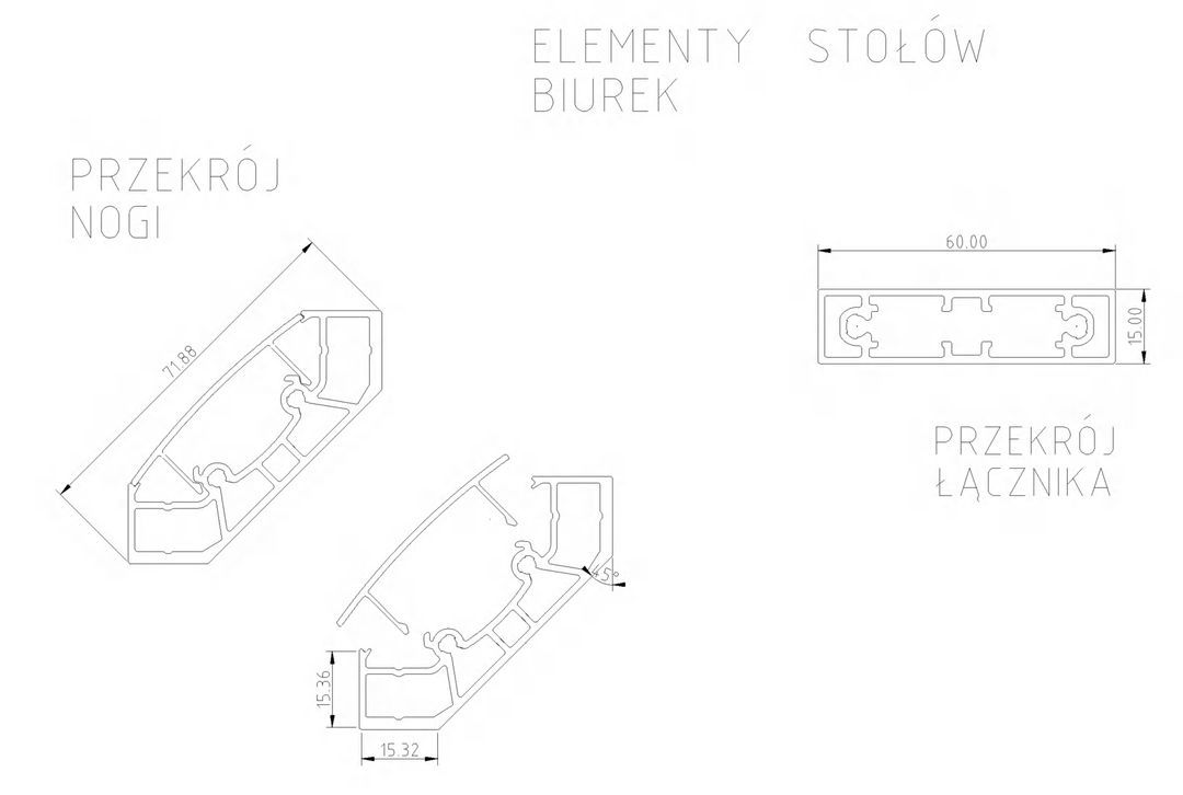 Aluminiowy stelaż pod stół TWIN – Konfiguracja na wymiar - miniatura 11