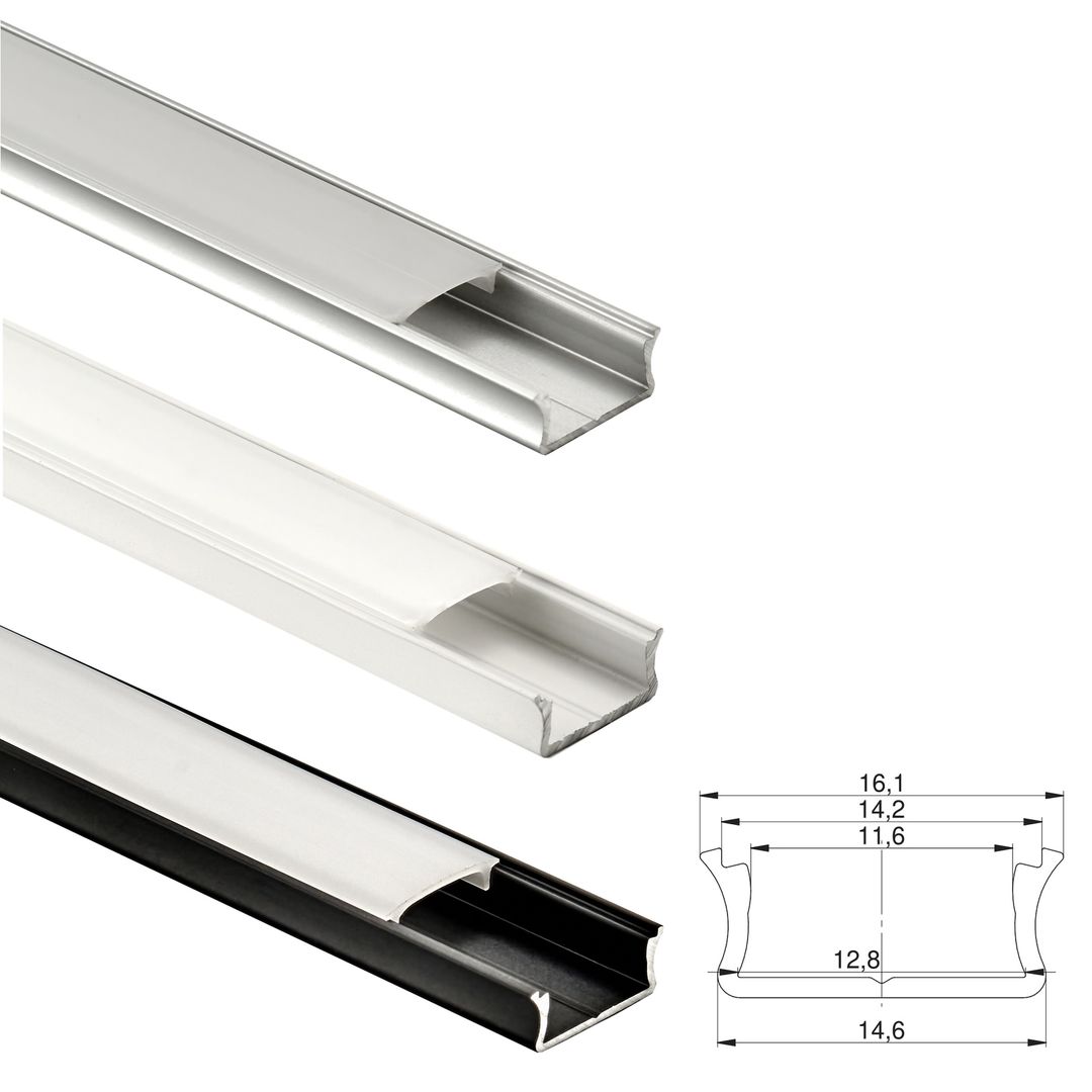 Aluminiowy kanał LED nakładany + Klosz - Konfigurator na wymiar - Alusfera