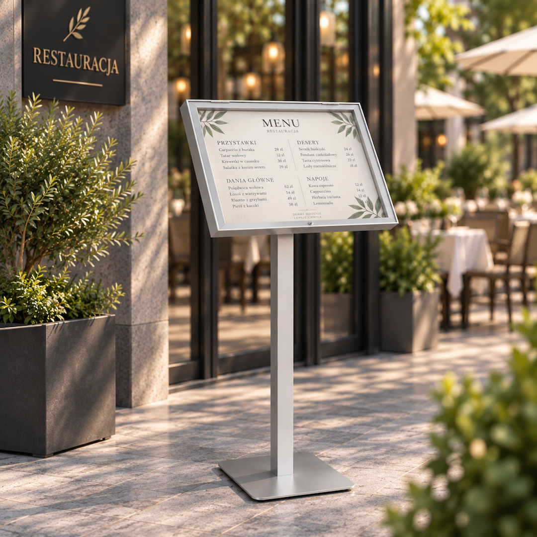 Zewnętrzna gablota na menu magnetyczna na wymiar – wolnostojąca - miniatura 8