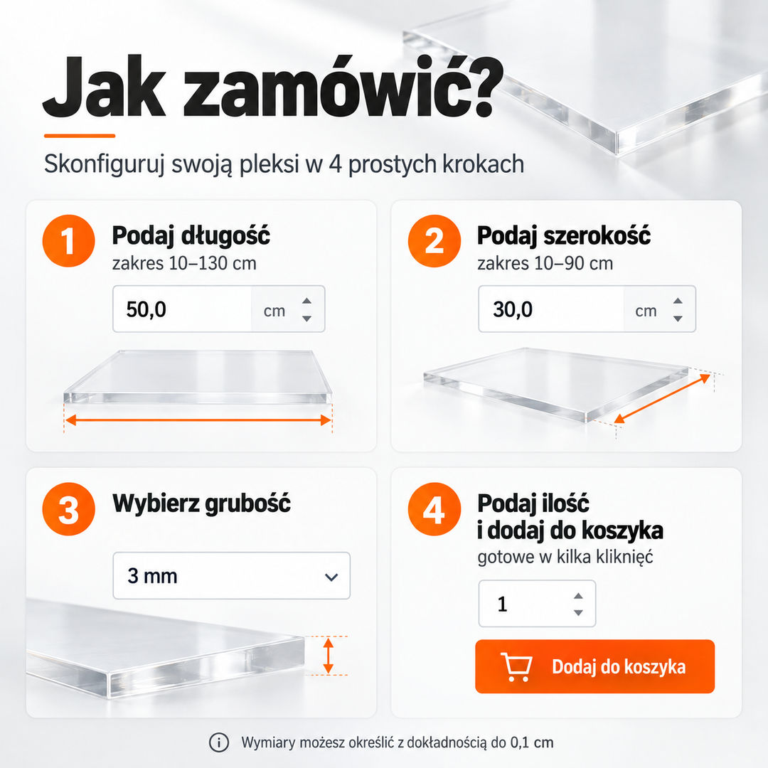 Pleksi czarna połysk na wymiar – płyta PMMA cięta laserowo - miniatura 6