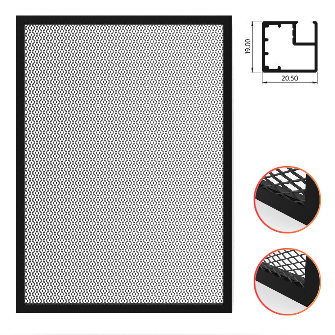 Siatka cięto-ciągniona w ramie aluminiowej STANDARD - Konfiguracja na wymiar