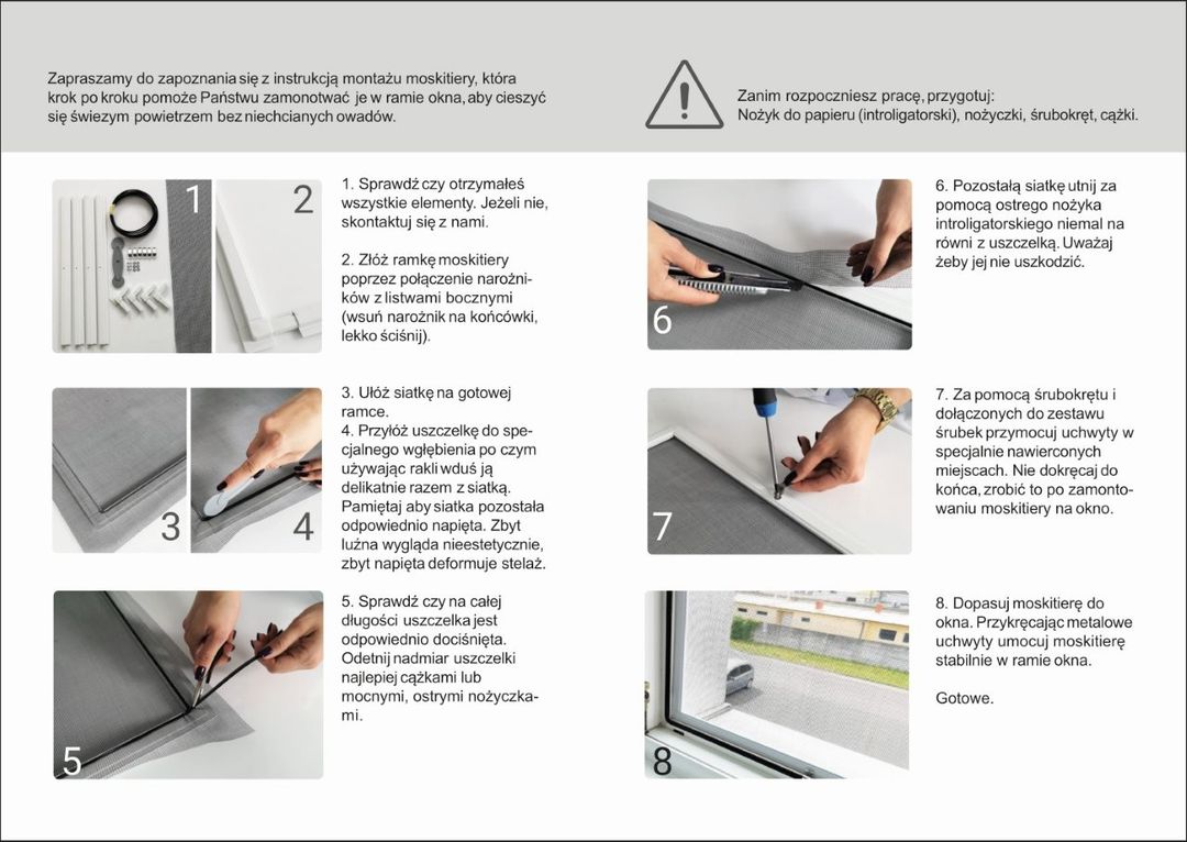 Ramkowa Moskitiera Okienna - Samodzielny Montaż do Okna - Konfigurator na dowolny wymiar - miniatura 6