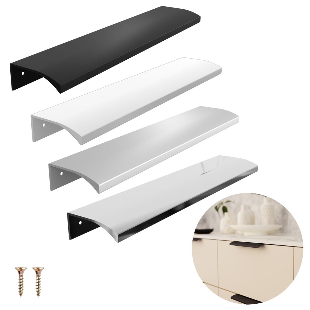 FEST FE9 - Aluminiowy uchwyt meblowy krawędziowy do mebli + wkręty