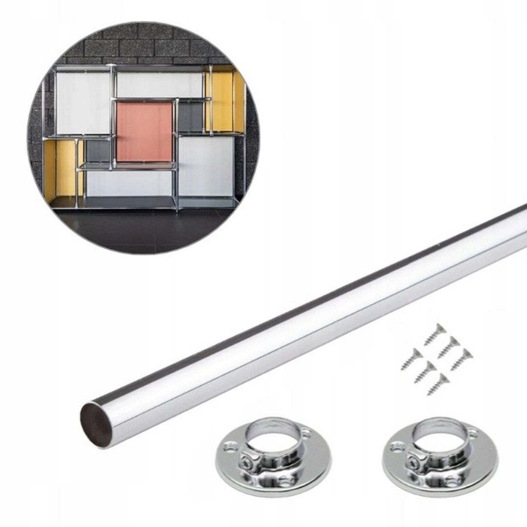 Stalowy drążek FI 25 mm do szaf na ubrania - Konfigurator na wymiar - Alusfera