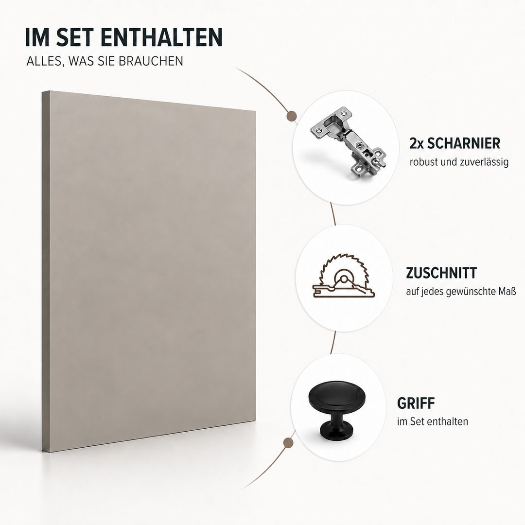 Möbelfront / Schranktür nach Maß – Eiche Gold Craft, mit Scharnieren und Zubehör nach Wahl - miniatura 4