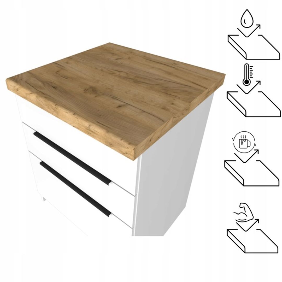 Blat Kuchenny | Roboczy | Głębokość 60 cm | Grubość 3,8 cm - DĄB ZŁOTY CRAFT - Konfigurator - miniatura 2