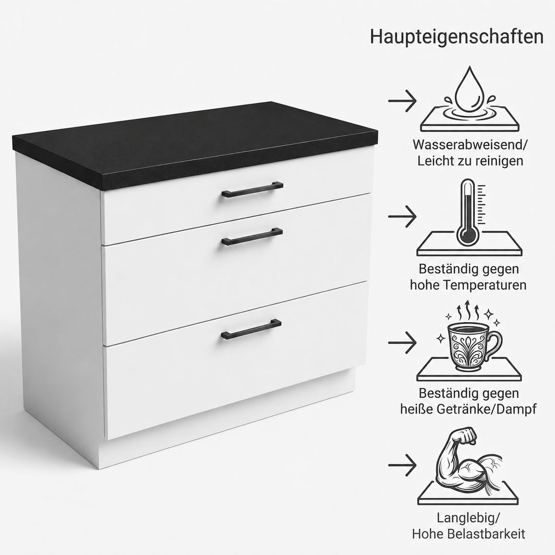 Küchenarbeitsplatte nach Maß zugeschnitten – Marmor-Optik – Breite 60 cm – Stärke 3,8 cm - miniatura 3