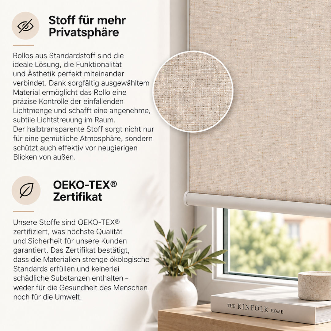 Stoffrollo nach Maß Standard – klassisches Fensterrollo - miniatura 3