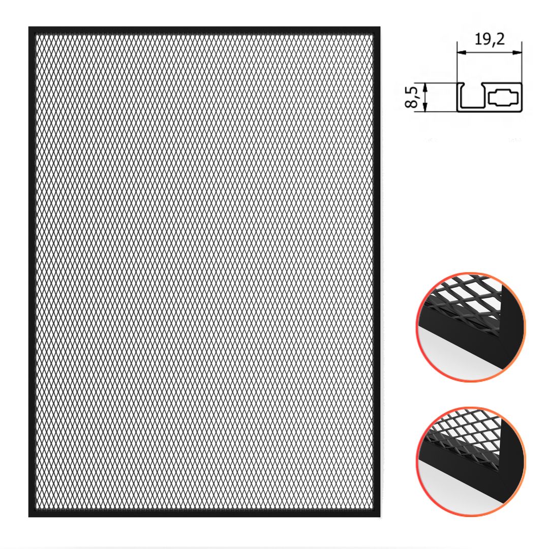 Siatka cięto-ciągniona w ramie aluminiowej LIGHT - Konfiguracja na wymiar