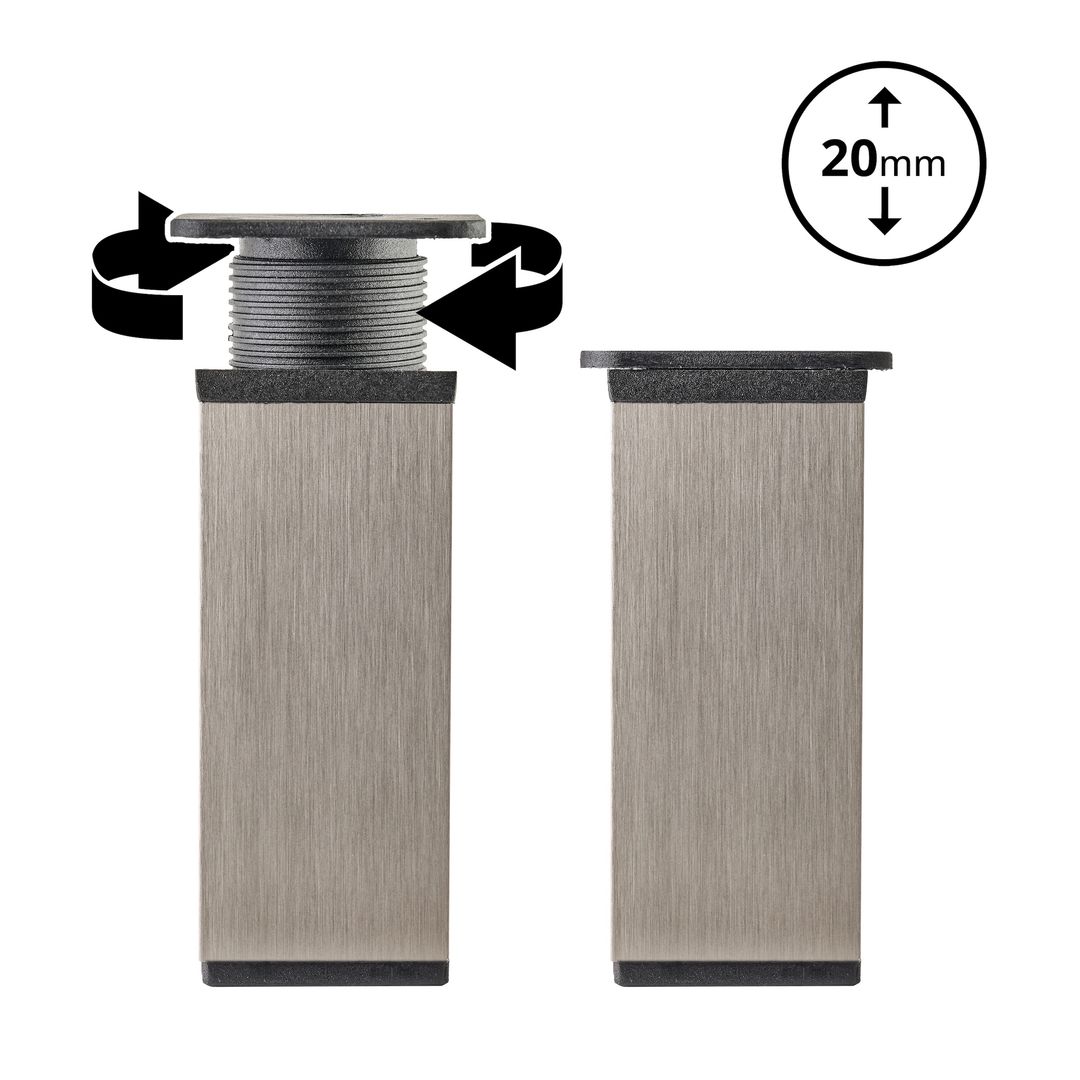 8 x Aluminiowa Noga Nóżka Meblowa Do Mebli BASIC + Wkręty - Konfigurator - miniatura 2