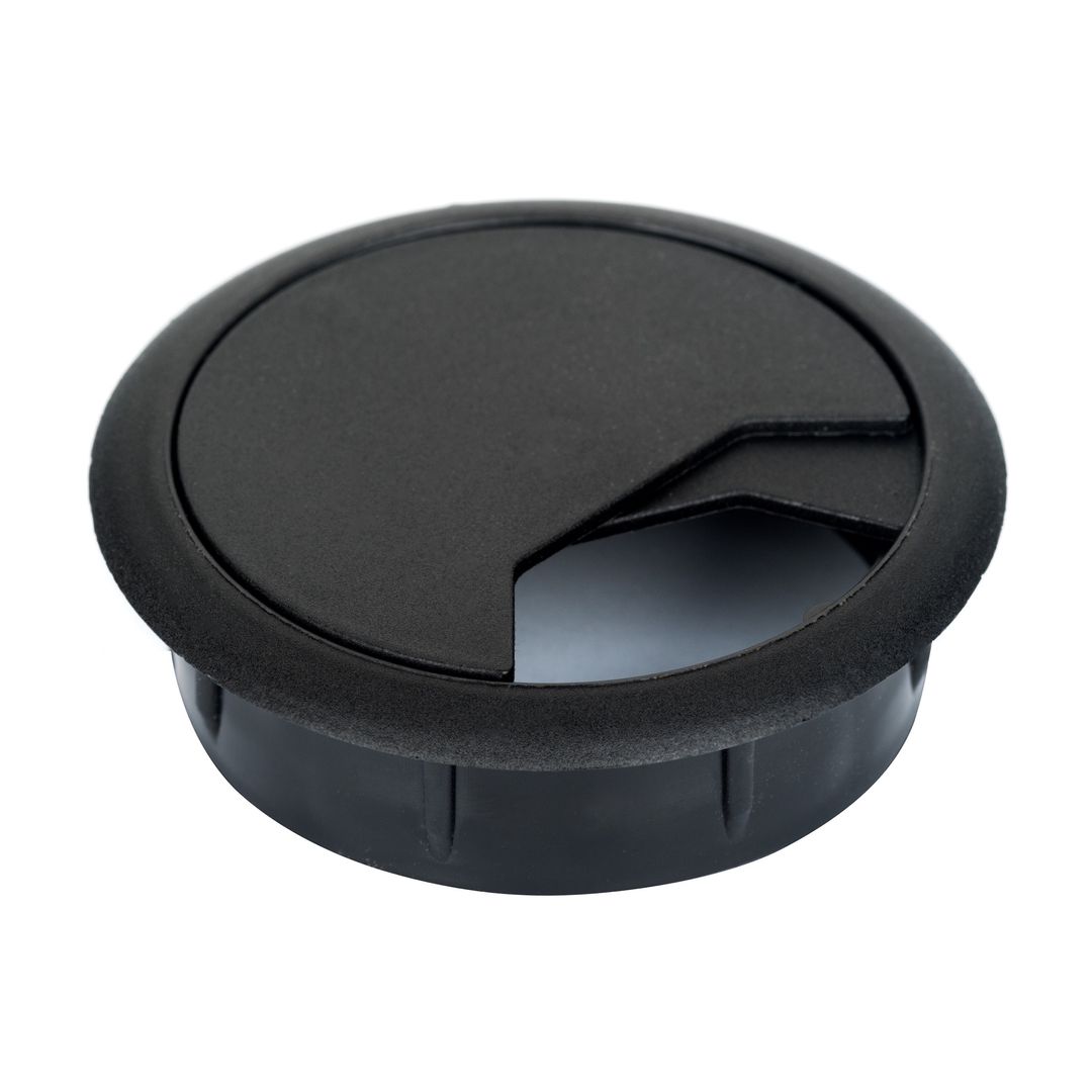 Plastikowy przepust kablowy FI 60 mm do mebli – przelotka na kable do biurka i blatu - miniatura 2