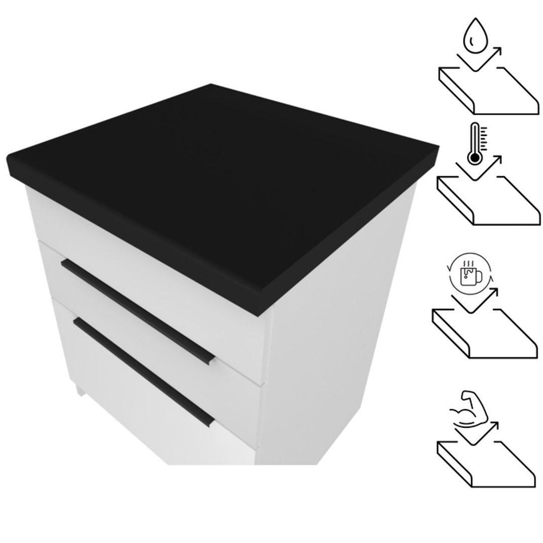 Blat Kuchenny | Roboczy | Głębokość 60 cm | Grubość 3,8 cm - CZARNY - Konfigurator na wymiar - miniatura 2