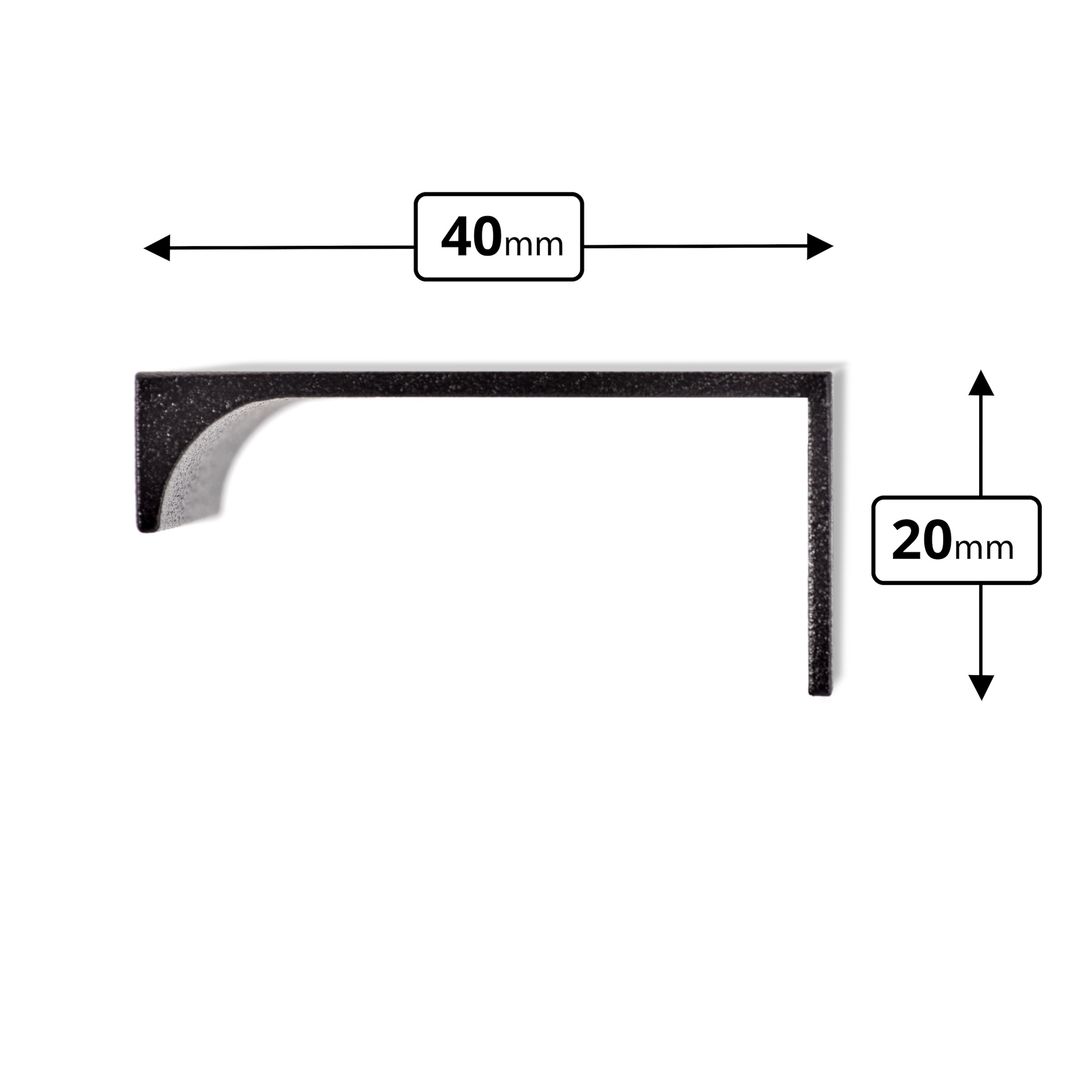 FEST FE6 - Aluminiowy uchwyt meblowy krawędziowy do mebli + wkręty - miniatura 2