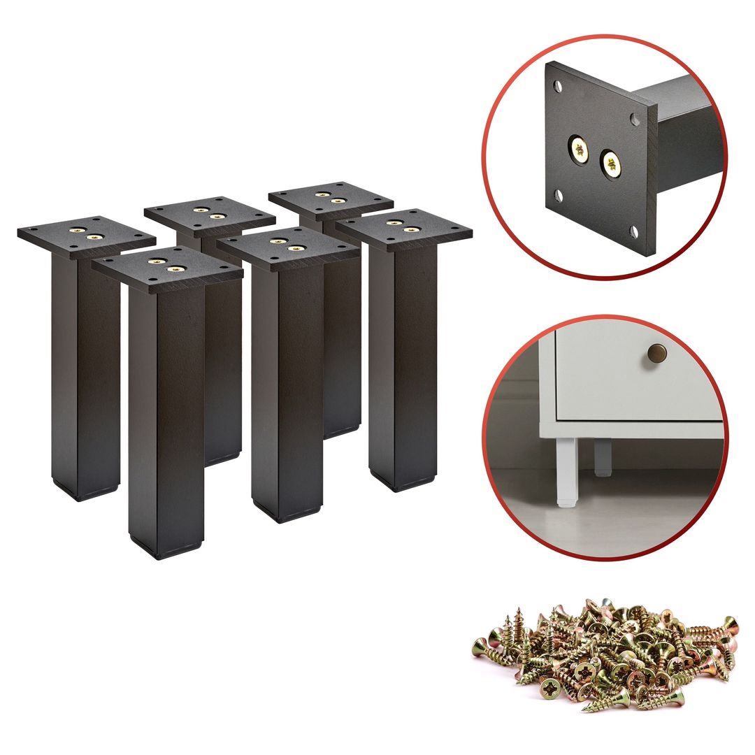 6 x Aluminiowa Noga Nóżka Meblowa Do Mebli STANDARD + Wkręty - Konfigurator - Alusfera