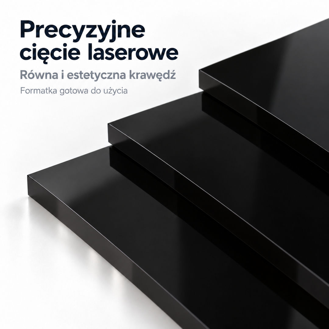 Pleksi czarna połysk na wymiar – płyta PMMA cięta laserowo - miniatura 5
