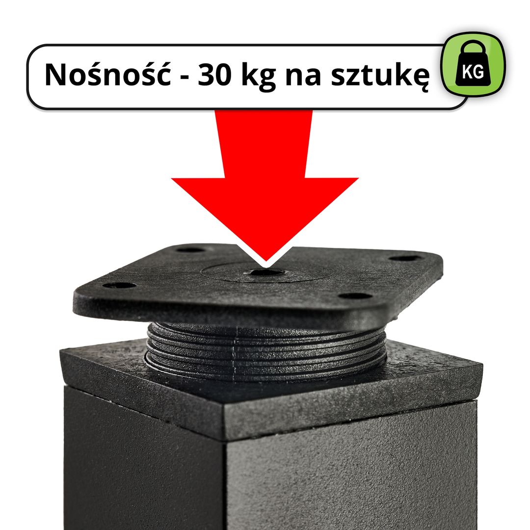 8 x Aluminiowa Noga Nóżka Meblowa Do Mebli BASIC + Wkręty - Konfigurator - miniatura 3