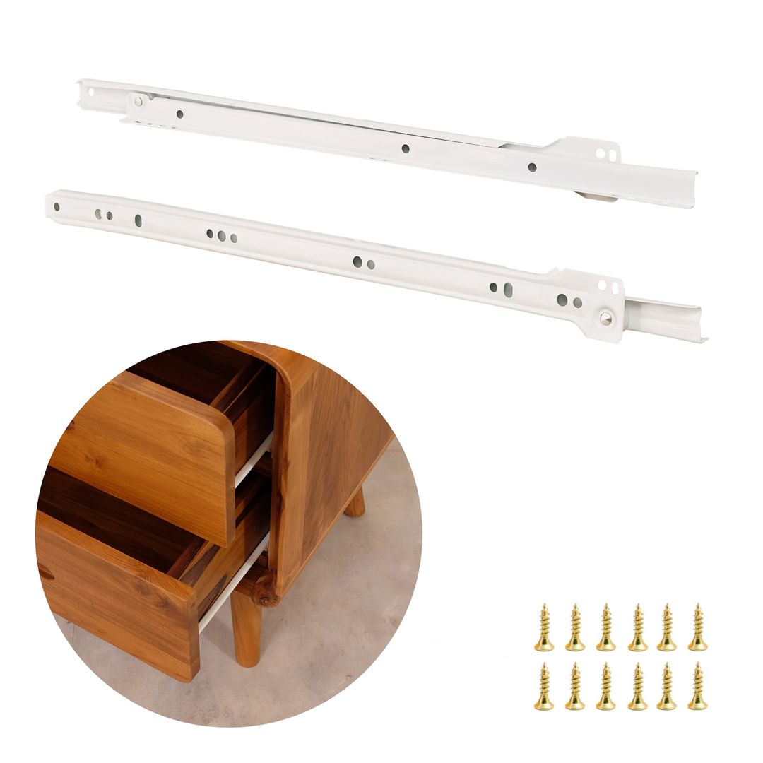 REJS Prowadnica rolkowa do szuflad - komplet (lewa + prawa) + wkręty - Rejs