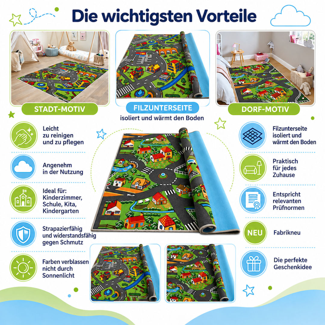 Kinder-Teppichboden nach Maß – bunte Motive, geprüft und schwer entflammbar - miniatura 5