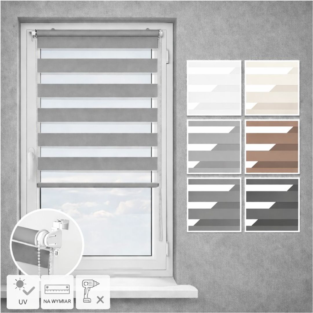 Roleta Okienna Zaciemniająca | Typ Dzień i Noc | Premium Blackout - Konfigurator na wymiar - miniatura 9