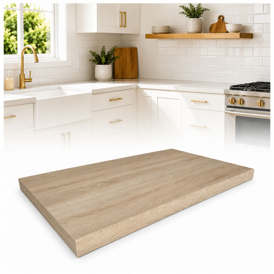 Küchenarbeitsplatte nach Maß zugeschnitten – Eiche Sonoma – Breite 60 cm – Stärke 3,8 cm - domiro