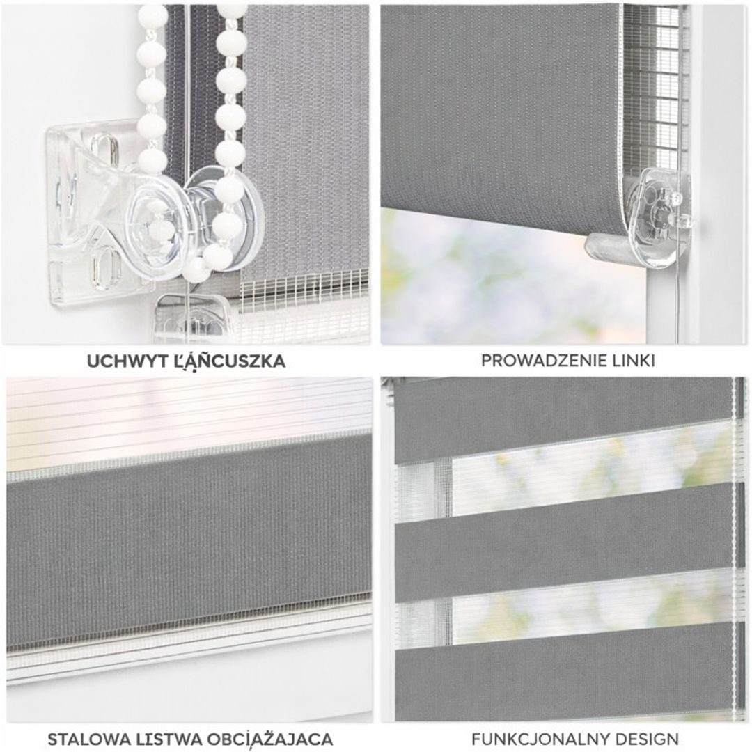 Roleta Okienna Zaciemniająca | Typ Dzień i Noc | Materiał Standard - Konfigurator na wymiar - miniatura 9